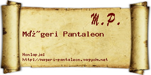 Mágeri Pantaleon névjegykártya